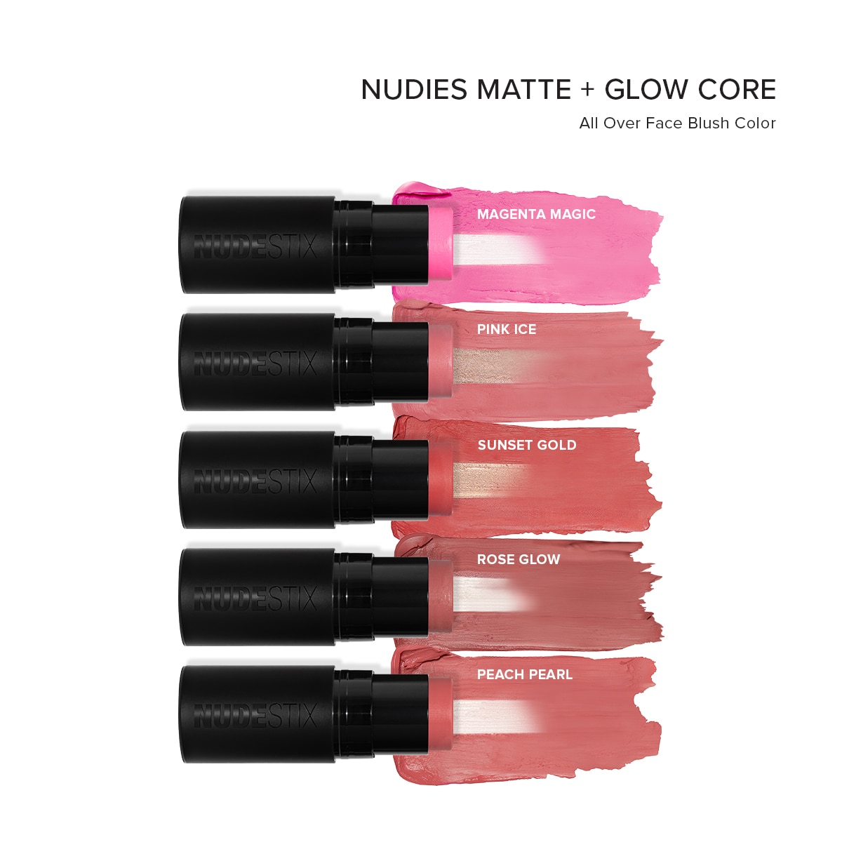 NUDIES MATTE + GLOW CORE ALL OVER FACE BLUSH COLOR (RUBOR MULTIUSOS EN CREMA)